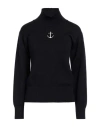 Jil Sander+ Woman Turtleneck Midnight Blue Size 8 Wool