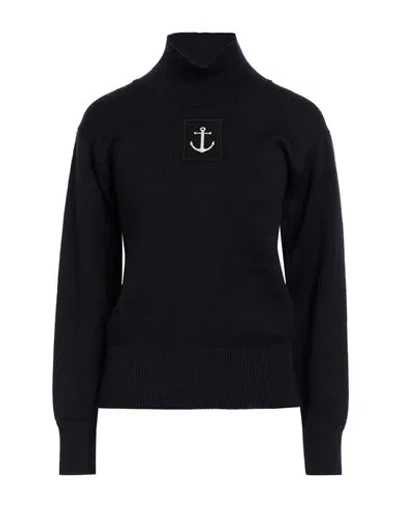 Jil Sander+ Woman Turtleneck Midnight Blue Size 8 Wool
