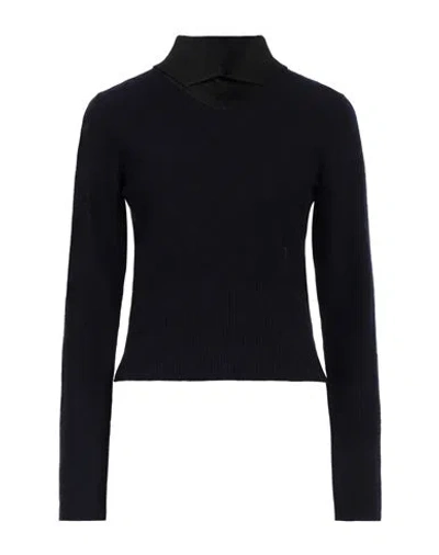JIL SANDER JIL SANDER WOMAN TURTLENECK MIDNIGHT BLUE SIZE 8 WOOL, VISCOSE