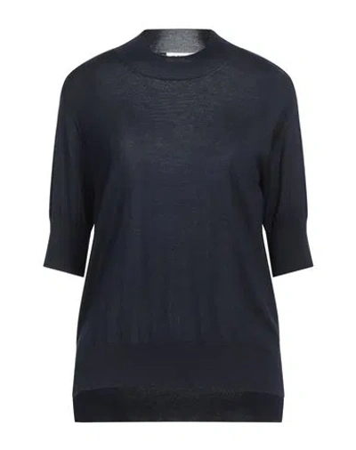 Jil Sander Woman Turtleneck Navy Size 10 Cashmere, Virgin Wool, Silk
