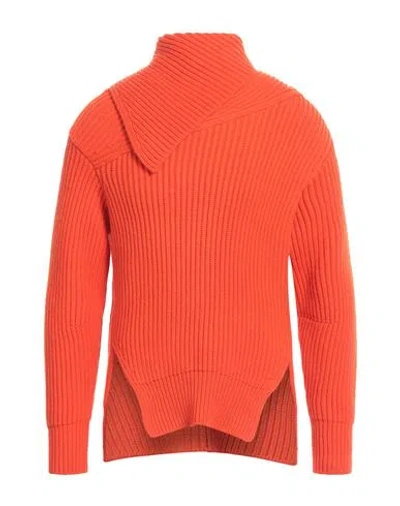 JIL SANDER JIL SANDER WOMAN TURTLENECK ORANGE SIZE 2 WOOL