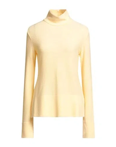 Jil Sander Woman Turtleneck Pastel Yellow Size 2 Wool, Silk, Cashmere