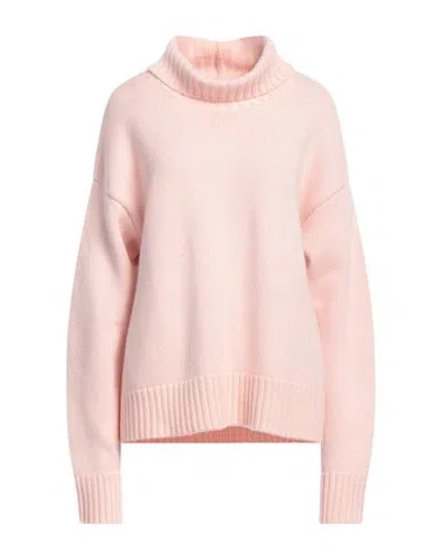 Jil Sander Woman Turtleneck Pink Size 2 Cashmere, Cotton, Polyester