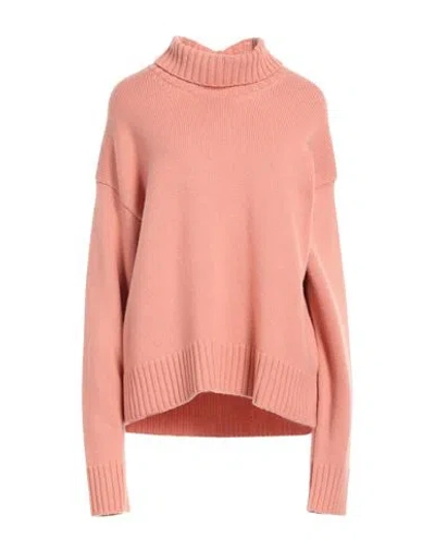 Jil Sander Woman Turtleneck Salmon Pink Size 8 Cashmere, Cotton, Polyester