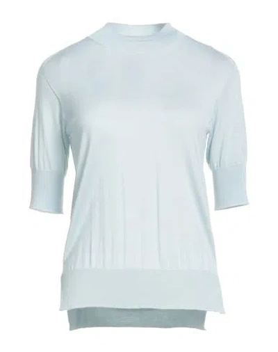 Jil Sander Woman Turtleneck Sky Blue Size 4 Cashmere, Virgin Wool, Silk