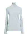 Jil Sander Woman Turtleneck Sky Blue Size 6 Viscose, Polyester