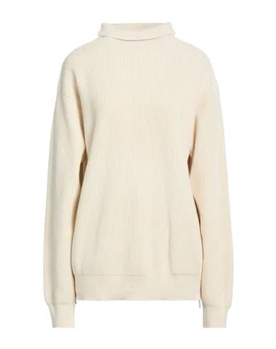 Jil Sander + Woman Turtleneck White Size 2 Cotton In Neutral