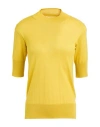 Jil Sander Woman Turtleneck Yellow Size 0 Cashmere, Virgin Wool, Silk In Yellow