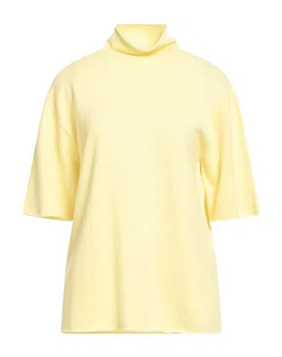 Jil Sander Woman Turtleneck Yellow Size 12 Cashmere