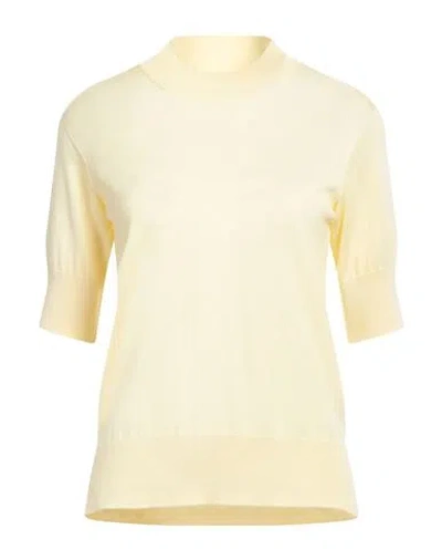 Jil Sander Woman Turtleneck Yellow Size 2 Cashmere, Virgin Wool, Silk