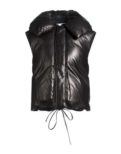 Jil Sander Woman Vest Black Size 6 Ovine Leather
