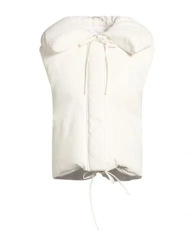 Jil Sander Woman Vest White Size 4 Ovine Leather In Neutral