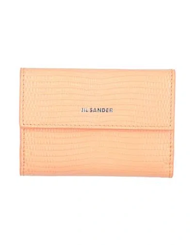 Jil Sander Woman Wallet Apricot Size - Leather In Orange