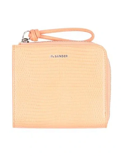 Jil Sander Woman Wallet Apricot Size - Leather In Orange