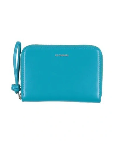Jil Sander Woman Wallet Azure Size - Leather In Blue