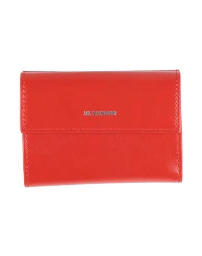 Jil Sander Woman Wallet Coral Size - Leather In Red