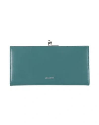 Jil Sander Woman Wallet Deep Teal Size - Calfskin In Green