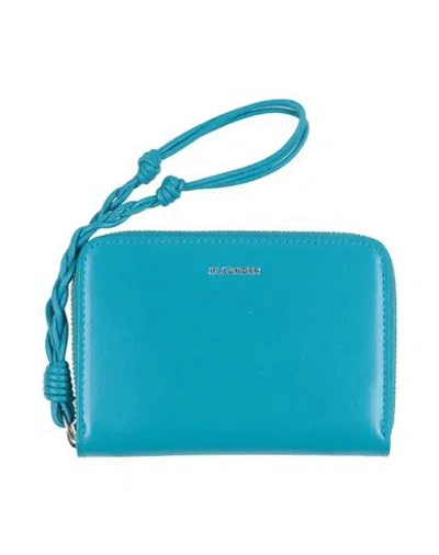 Jil Sander Woman Wallet Deep Teal Size - Leather In Green