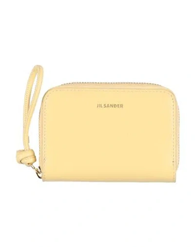 Jil Sander Woman Wallet Pastel Yellow Size - Cow Leather