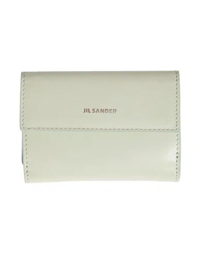 Jil Sander Woman Wallet Sage Green Size - Leather In Neutral