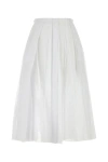 Jil Sander Pleated Midi Skirt In Lightweight Organdy In White