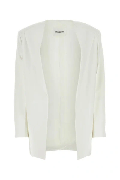 Jil Sander White Logo Patch Blazer