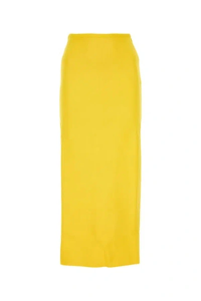 JIL SANDER JIL SANDER WOMEN YELLOW VISCOSE BLEND SKIRT