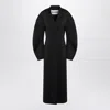 Jil Sander Black Double-breasted Coat In Virgin Wool