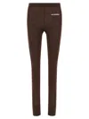 Jil Sander Leggings With Elastic Waistband And Seam Detailing In Brown