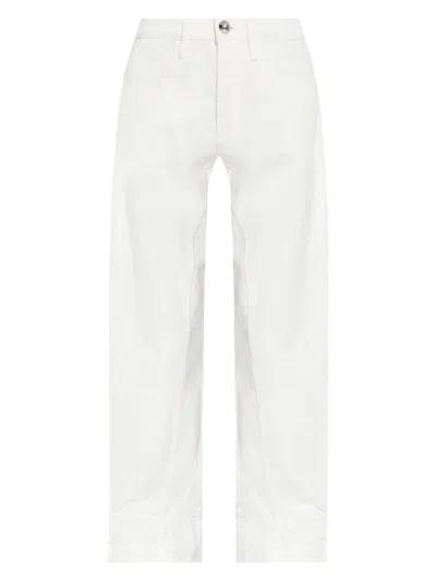 JIL SANDER WOMEN'S 100% COTTON NATURAL JEANS