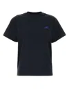 Jil Sander Cotton T-shirt With Contrasting Embroidered Front Logo In Blue