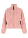 Jil Sander Teddy-effect Zip-front Jacket In Pink