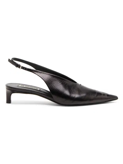 Jil Sander Women's 40mm Leather Slingback Pumps In Black