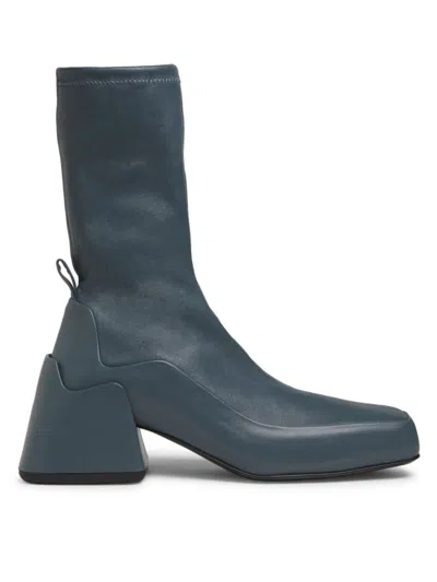 Jil Sander Women's 45mm Leather Ankle Boots In Blue
