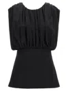 Jil Sander Black Structured Gathered Acetate Top In Black