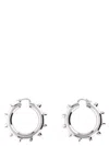 Jil Sander Studded Hoop Earrings Featuring Detailing In Silver