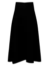Jil Sander Black Elastic Knit Midi Skirt In Black