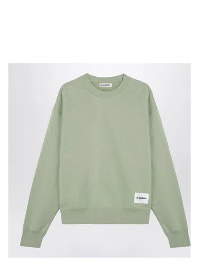 JIL SANDER WOMEN'S APPLE GREEN COTTON CREWNECK SWEATSHIRT