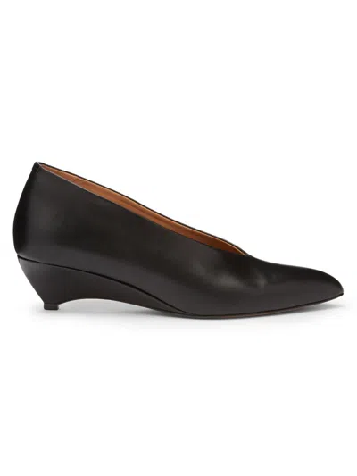 Jil Sander Sleek Bovine Leather Heeled Sandal In Black