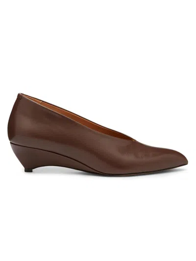 Jil Sander Women's Arc 45mm Leather Pumps In Brown