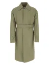 Jil Sander Army Green Cotton Trench Coat