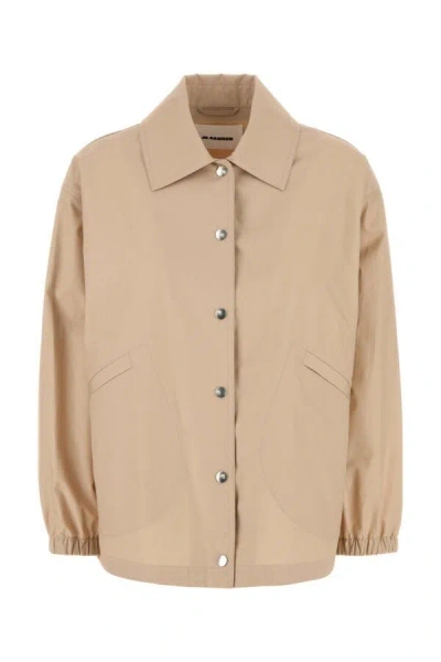 Jil Sander Women Beige Cotton Jacket In Brown