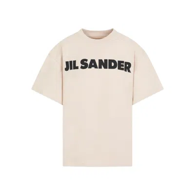 Jil Sander Women's Beige Cotton Logo T-shirt For Ss24 In Tan