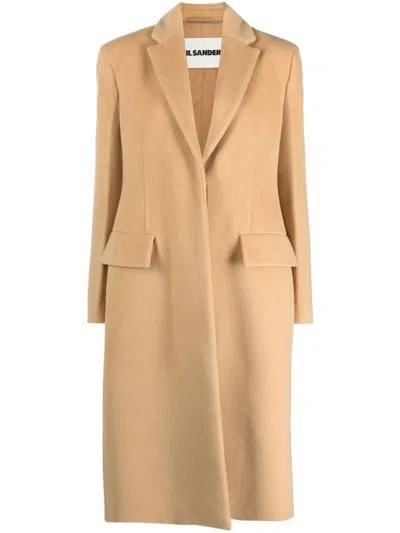 Jil Sander Women's Beige Flared Wool Jacket