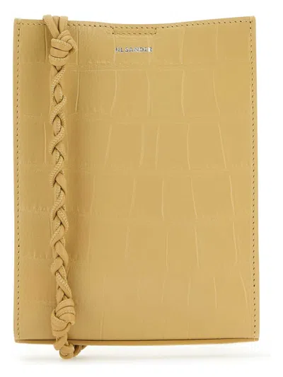 JIL SANDER WOMEN'S BEIGE LEATHER SMALL TANGLE SHOULDER BAG