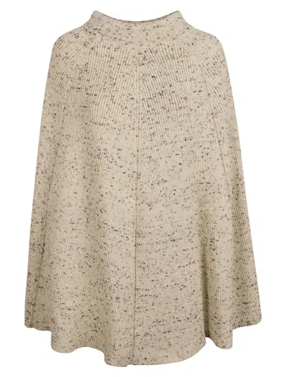 Jil Sander Beige Ribbed-knit Wool Skirt In Neutral