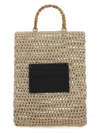 Jil Sander Canvas Tote Bag With Structured Bamboo Handle