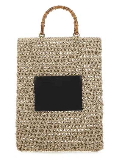 JIL SANDER WOMEN'S BEIGE ROPE MEDIUM SHOPPING BAG