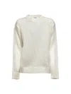 Jil Sander Women Beige Silk Crewneck Sweater In Neutral