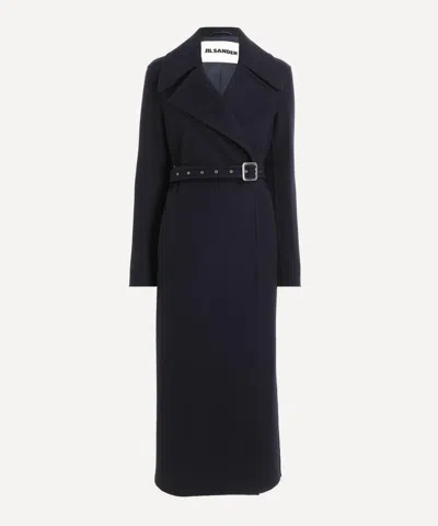 Jil Sander Women's Belted Wool Coat In Blue